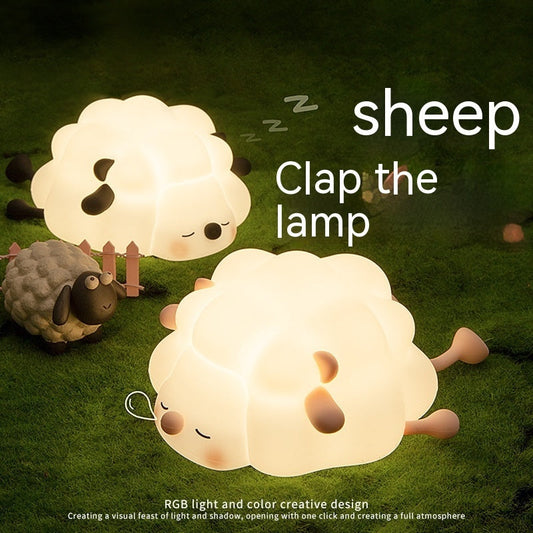 Sheep Silicone Pat Little Night Light Lovely Bedroom Lamp Home Decor